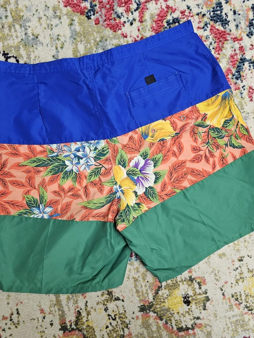 POLO SPORT RALPH LAUREN Nylon Swim Trunks Mens Large Board Shorts Floral Block